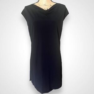 PETER O. MAHLER Navy Blue Cap Sleeve Shift Dress Size 2 | EUC